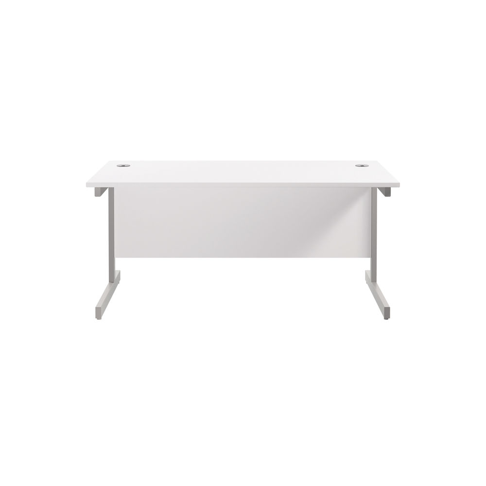 Jemini 1600x800mm White/Silver Single Rectangular Desk