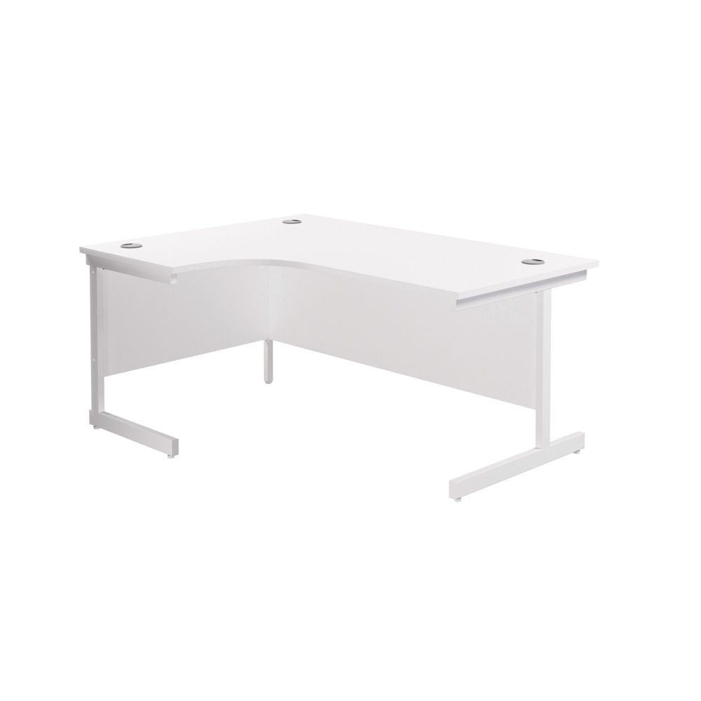 Jemini Radial Left Hand Cantilever Desk 1600x1200x730mm Nova Oak/White KF801874
