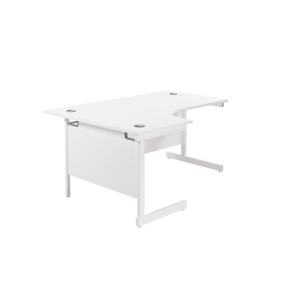 Jemini 1600mm Left Hand White/White Radial Desk