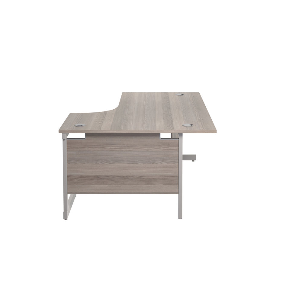 Jemini 1600mm Grey Oak/Silver Right Hand Radial Desk