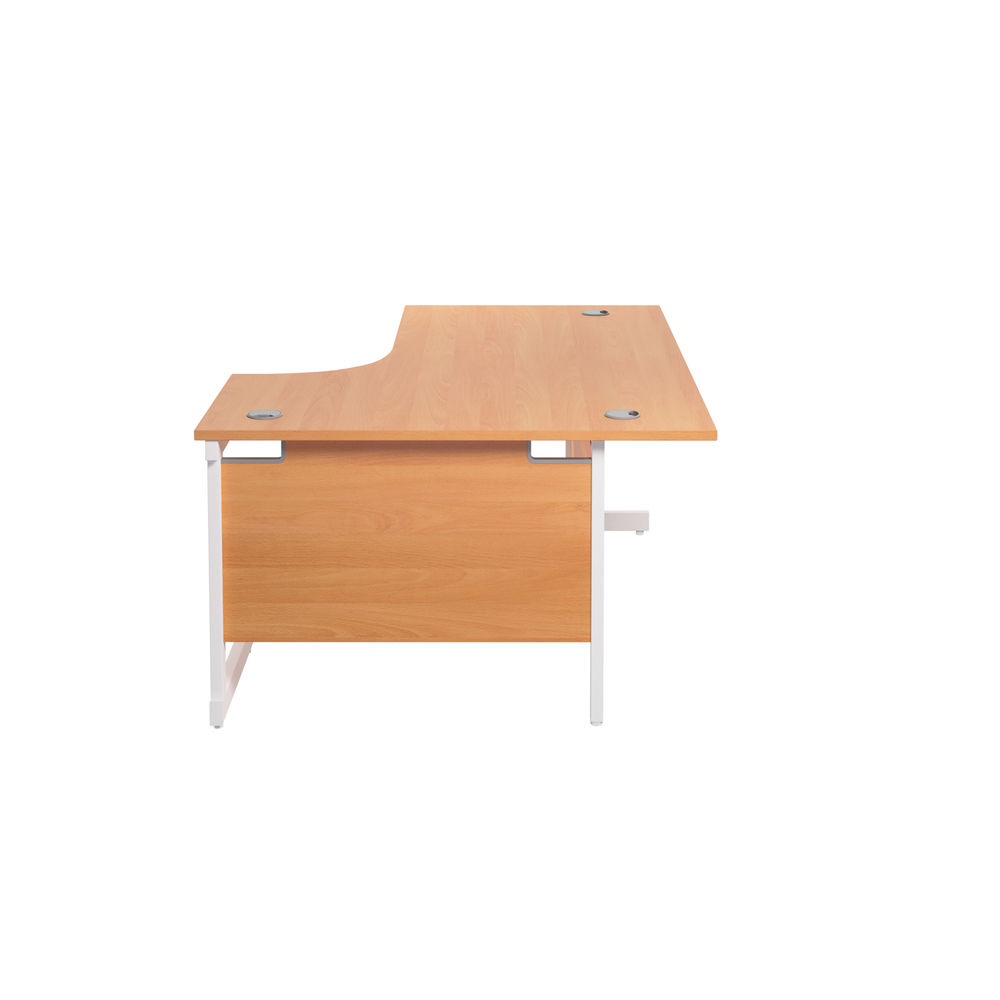 Jemini Radial 1600x1200x730mm Beech/White Right Hand Cantilever Desk