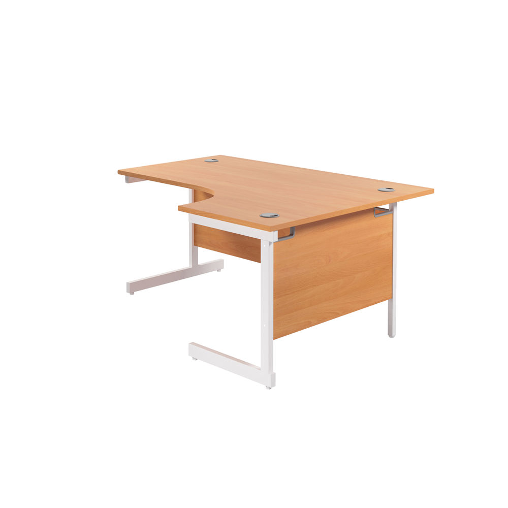 Jemini Radial 1600x1200x730mm Beech/White Right Hand Cantilever Desk