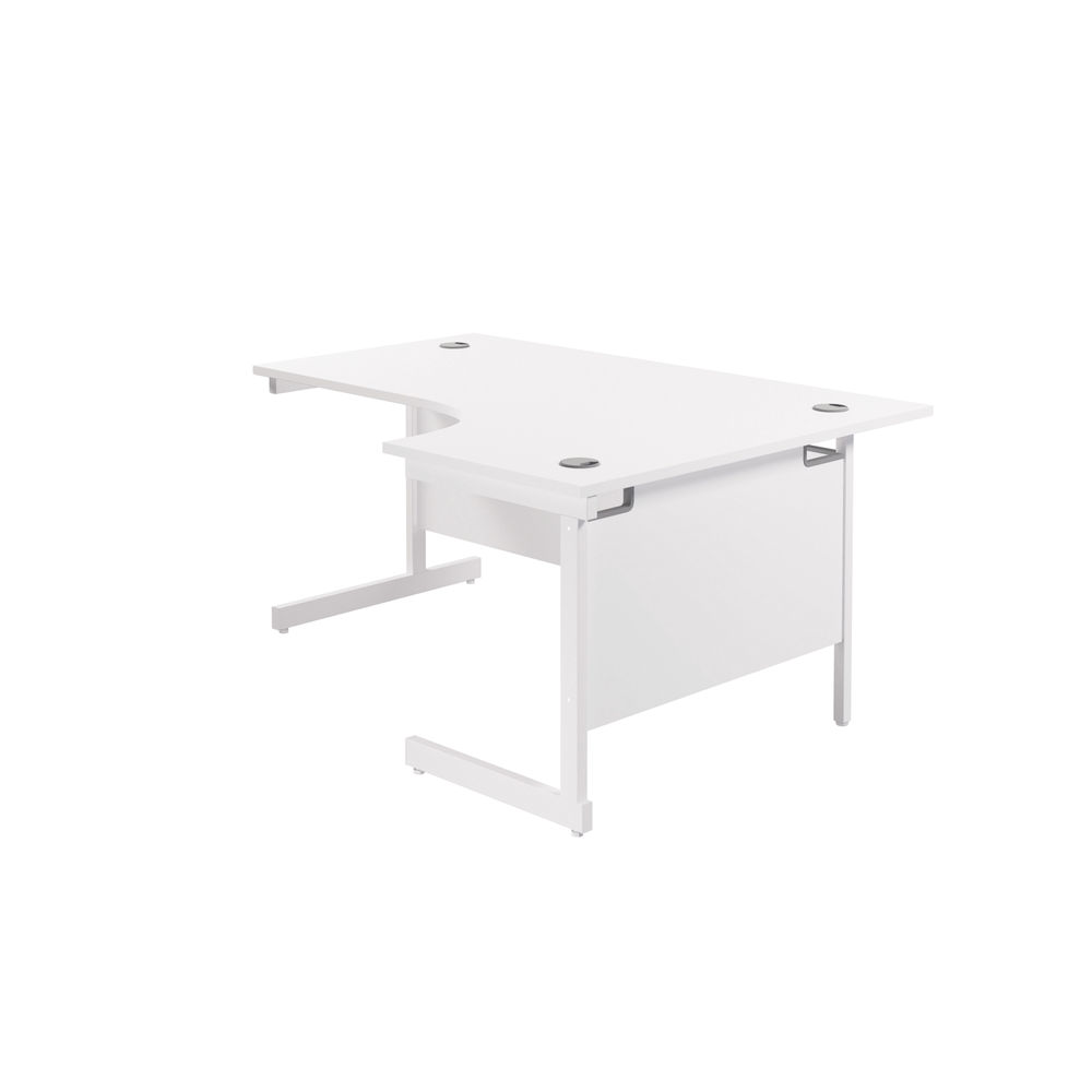 Jemini Radial 1600x1200x730mm White/White Right Hand Cantilever Desk