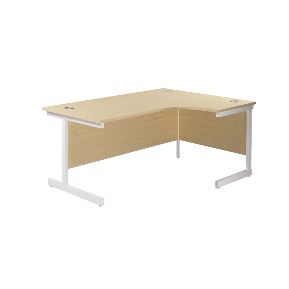 Jemini Radial Right Hand Cantilever Desk 1600x1200x730mm Maple/White KF801942