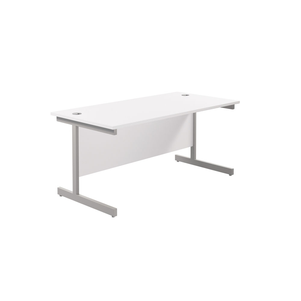 Jemini 1800x800mm White/Silver Single Rectangular Desk