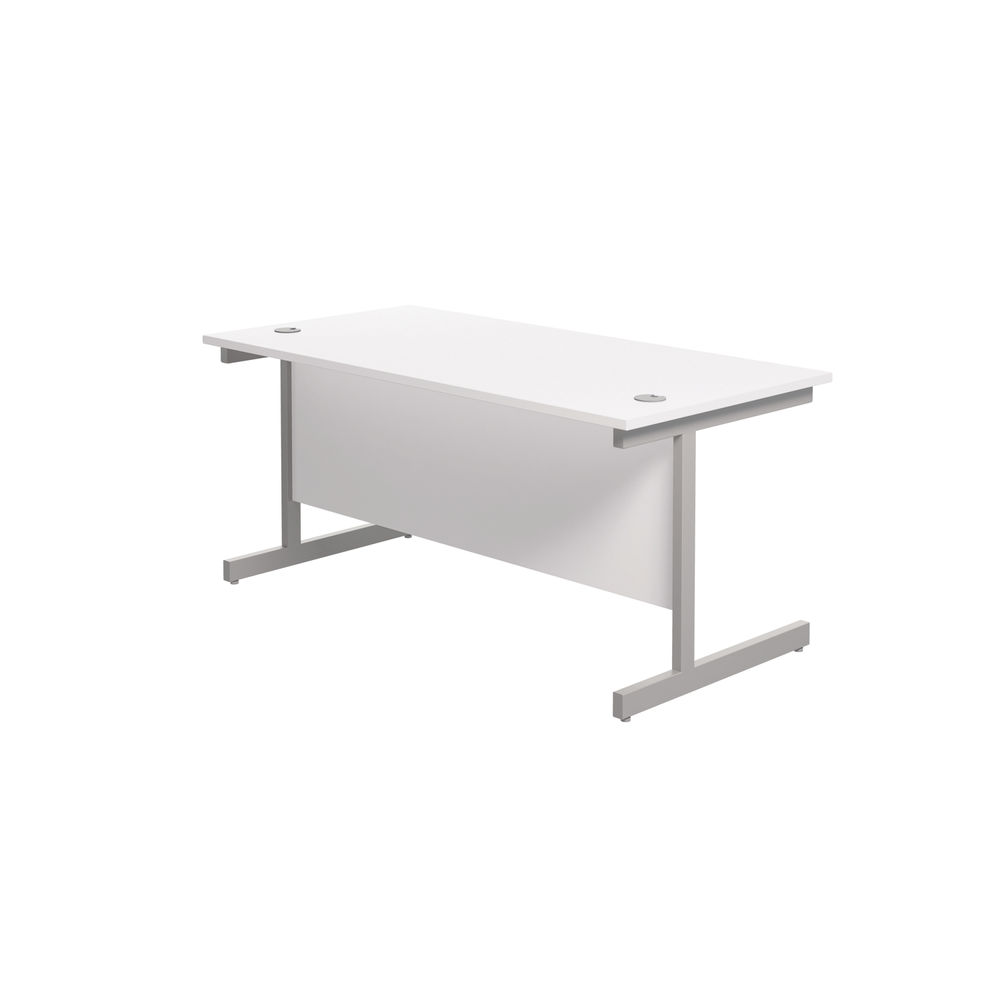 Jemini 1800x800mm White/Silver Single Rectangular Desk