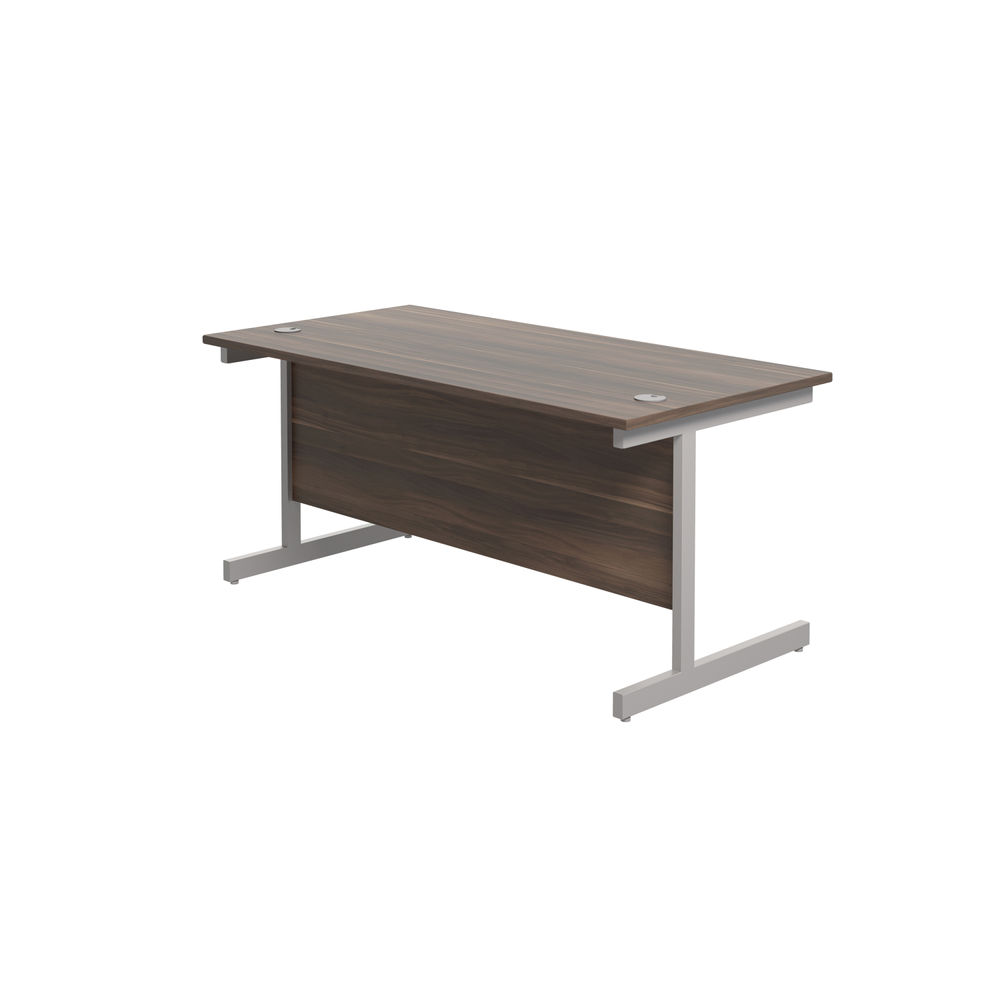 Jemini 1800x800mm Dark Walnut/Silver Single Rectangular Desk