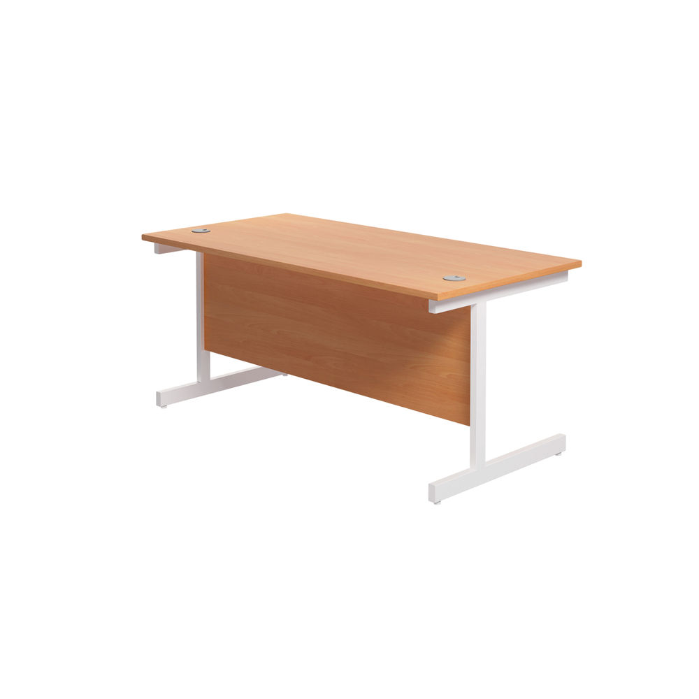 Jemini 1800x800mm Beech/White Single Rectangular Desk