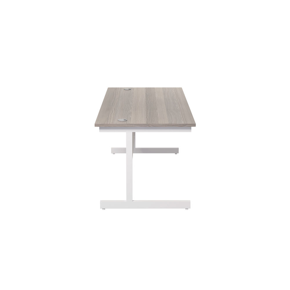 Jemini 1800x800mm Grey Oak/White Single Rectangular Desk