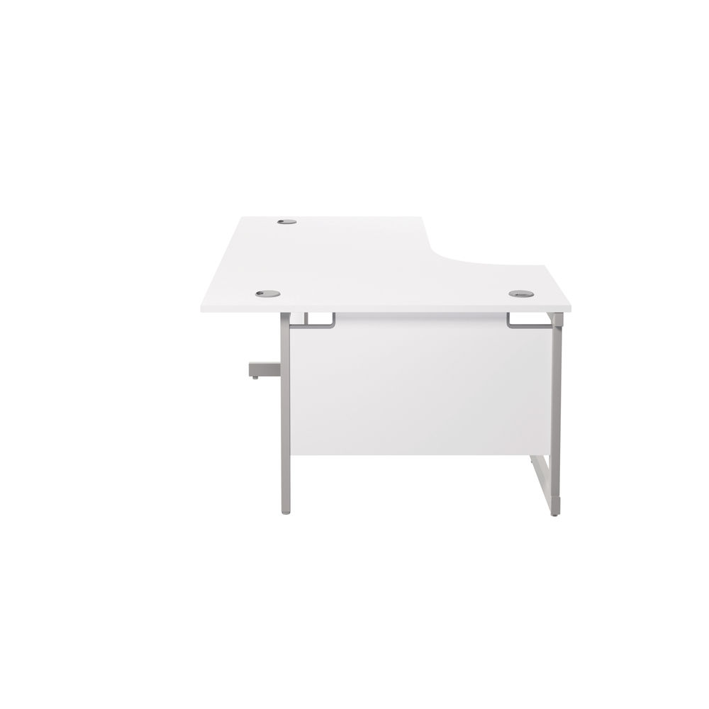 Jemini 1800mm White/Silver Left Hand Radial Desk