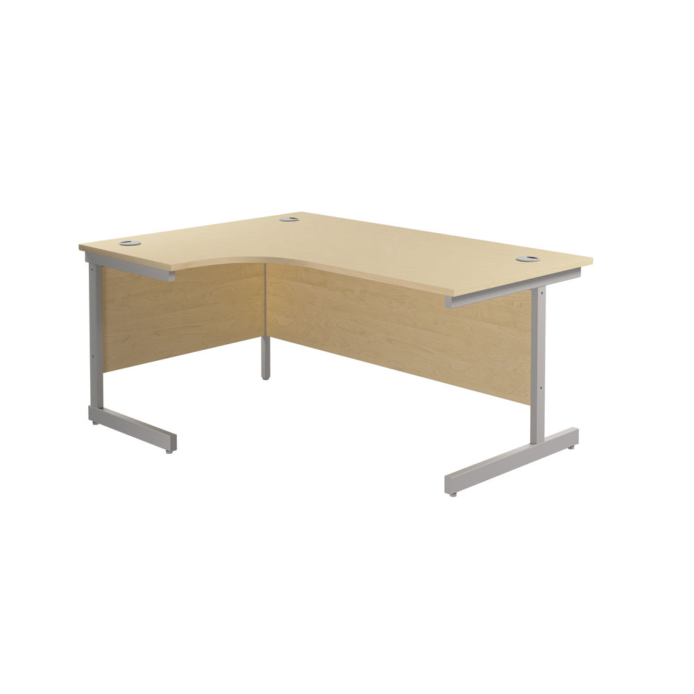 Jemini Radial Left Hand Cantilever Desk 1800x1200x730mm Maple/Silver KF802004