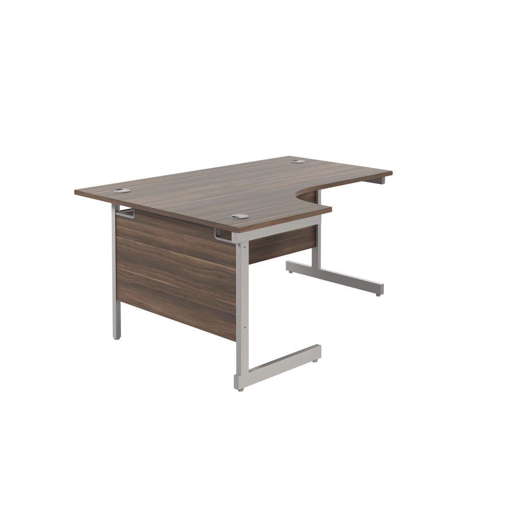 Jemini 1800mm Dark Walnut/Silver Left Hand Radial Desk