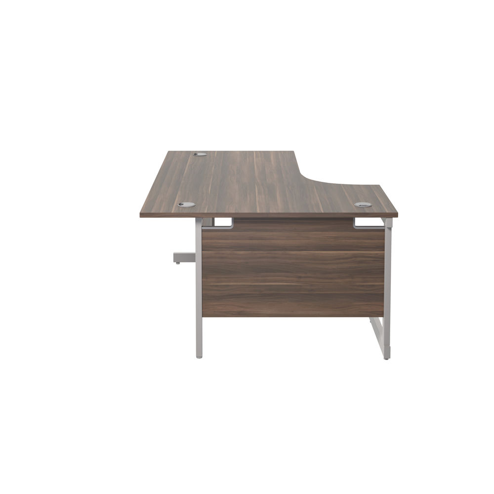 Jemini 1800mm Dark Walnut/Silver Left Hand Radial Desk