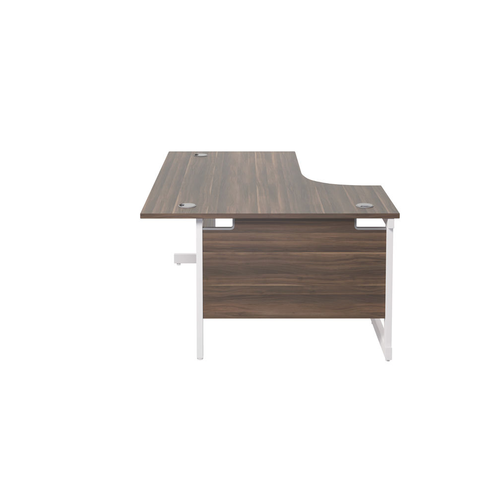 Jemini 1800mm Dark Walnut/White Left Hand Radial Desk