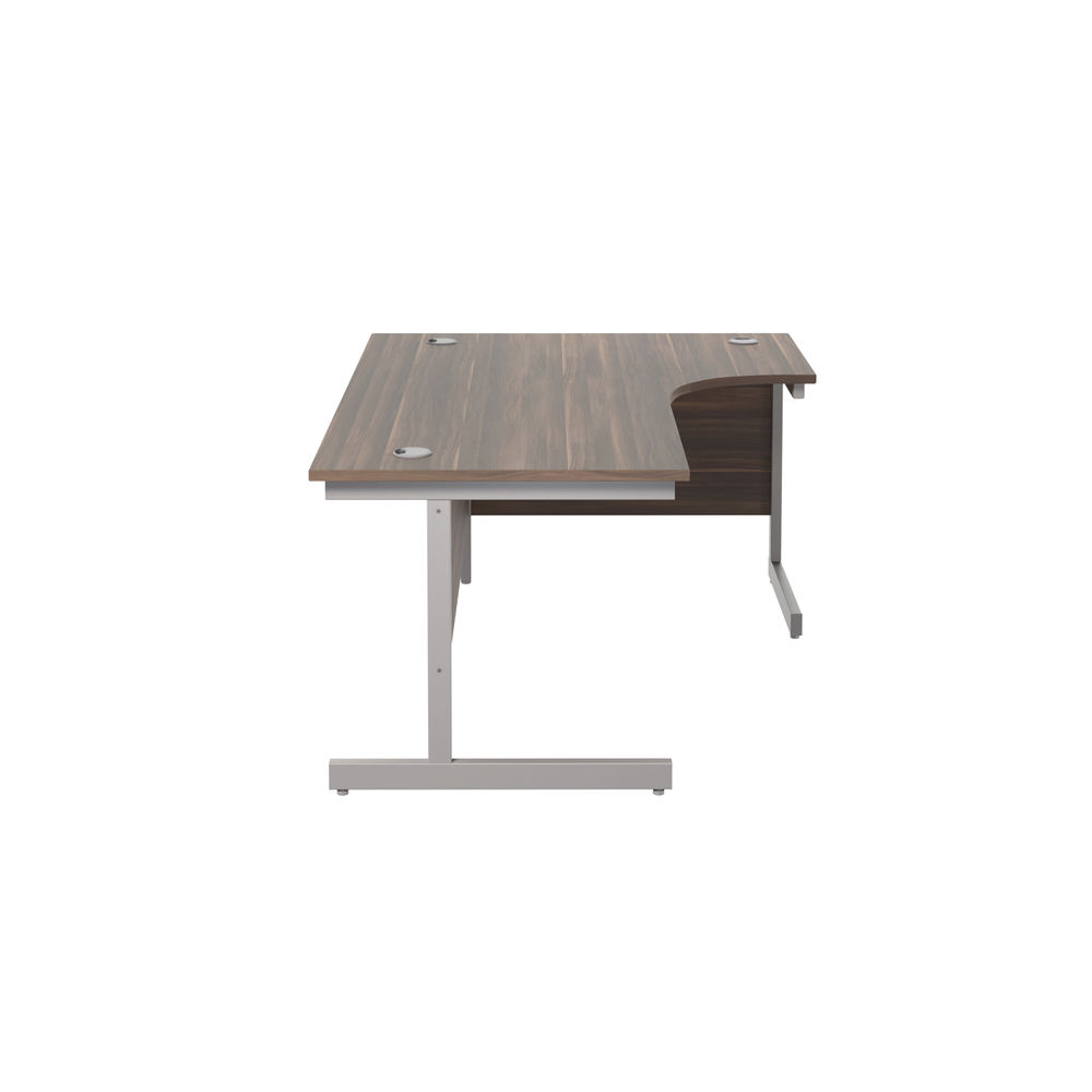 Jemini 1800mm Dark Walnut/Silver Right Hand Radial Desk