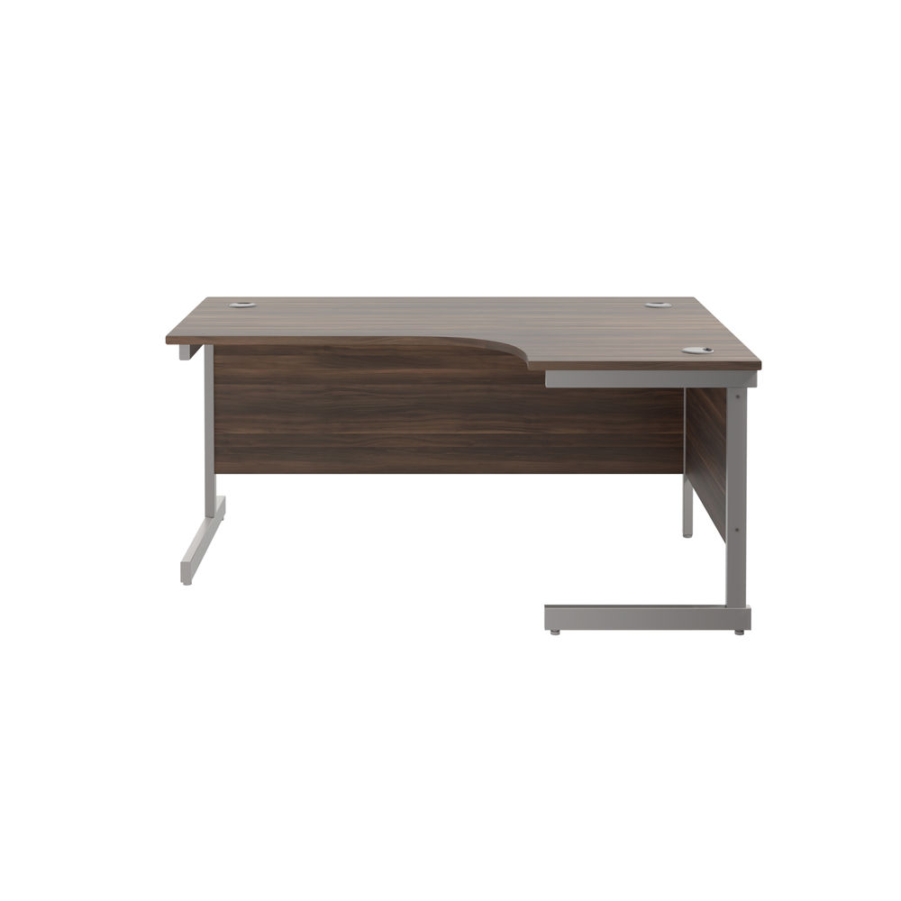 Jemini 1800mm Dark Walnut/Silver Right Hand Radial Desk