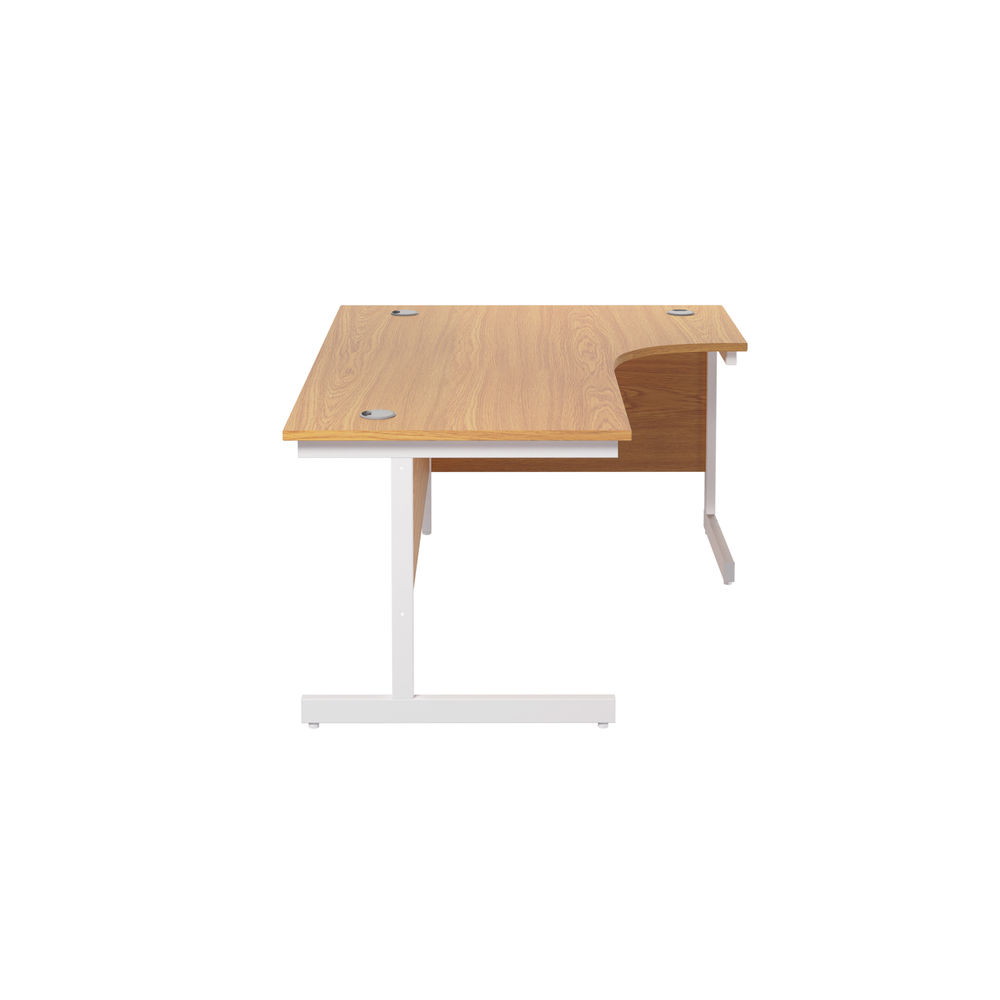 Jemini 1800mm Nova Oak/White Right Hand Radial Desk