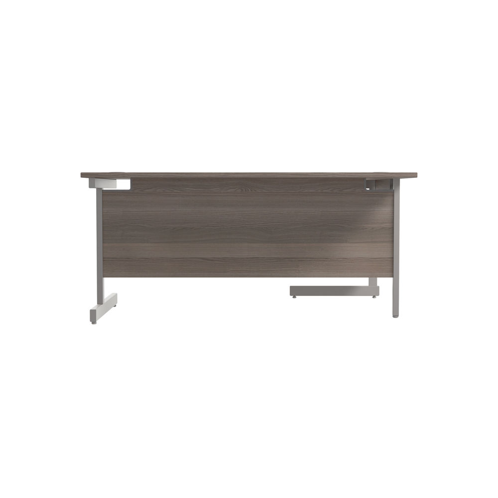 Jemini 1600mm Grey Oak/Silver Left Hand Radial Desk