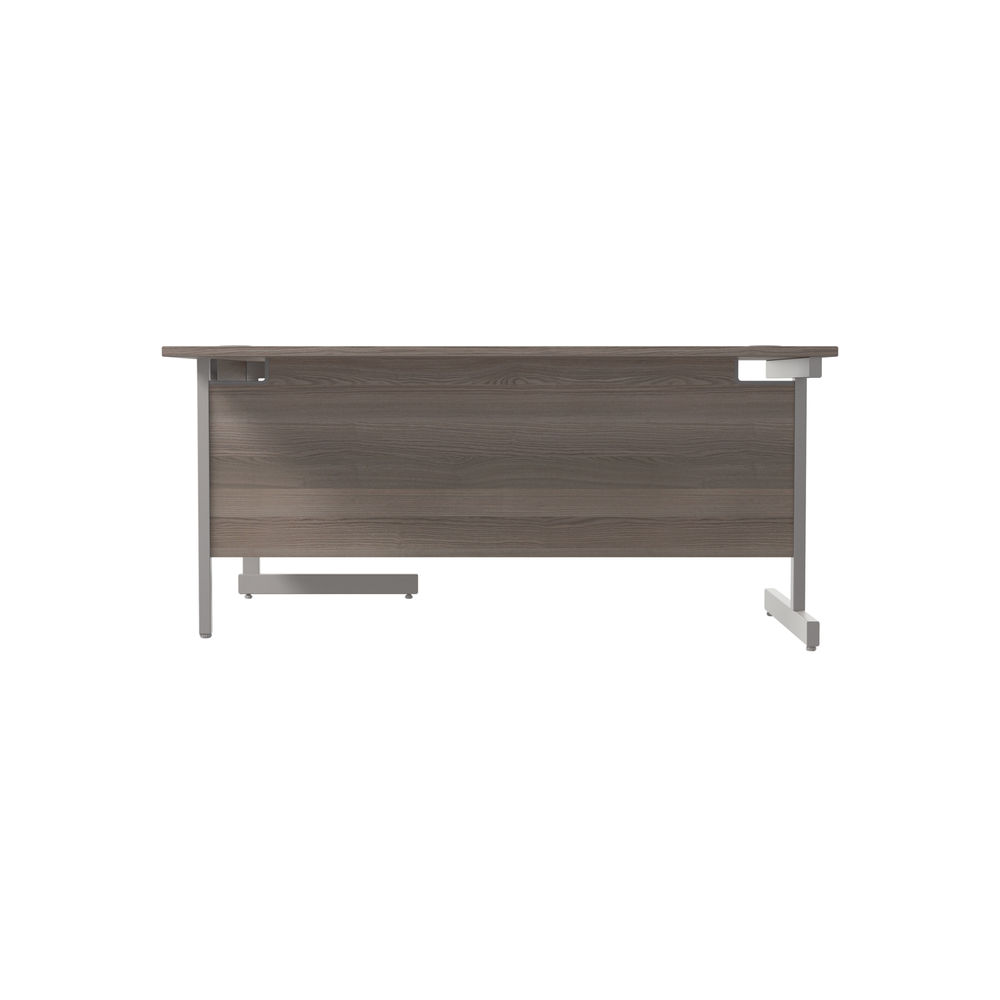 Jemini 1600mm Grey Oak/Silver Right Hand Radial Desk