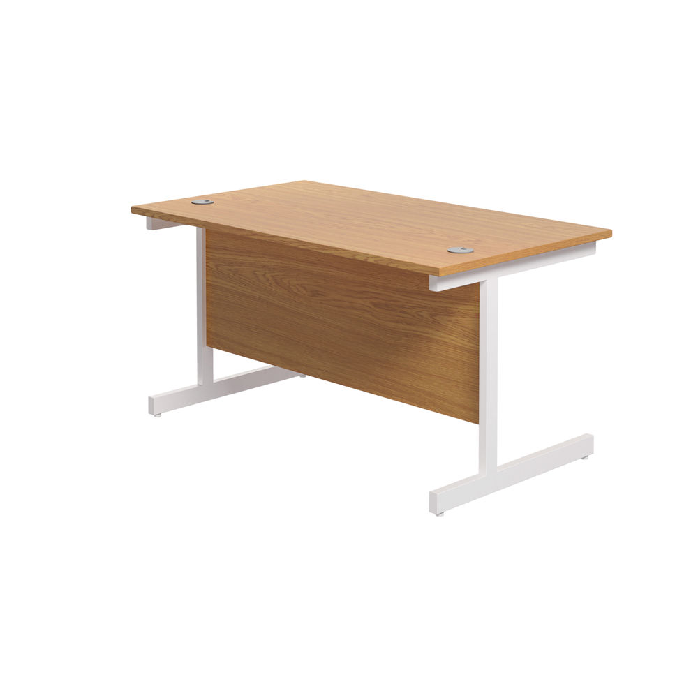 Jemini 1200x800mm Nova Oak/White Single Rectangular Desk