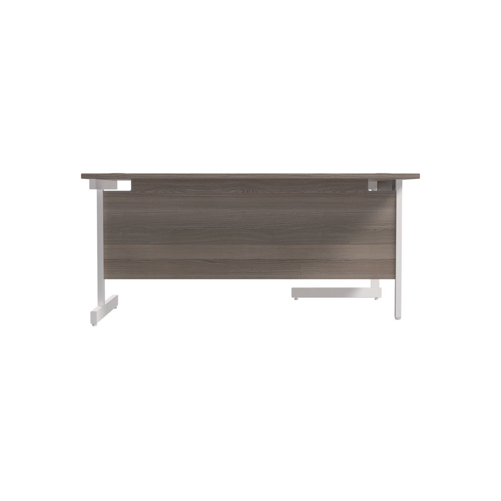 Jemini 1600mm Left Hand Grey Oak/White Radial Desk