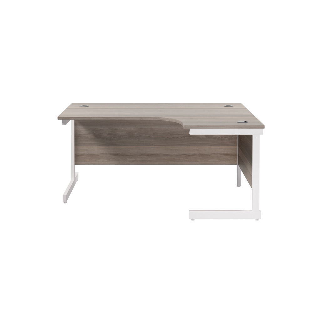 Jemini Radial 1600x1200x730mm Grey Oak Right Hand Cantilever Desk