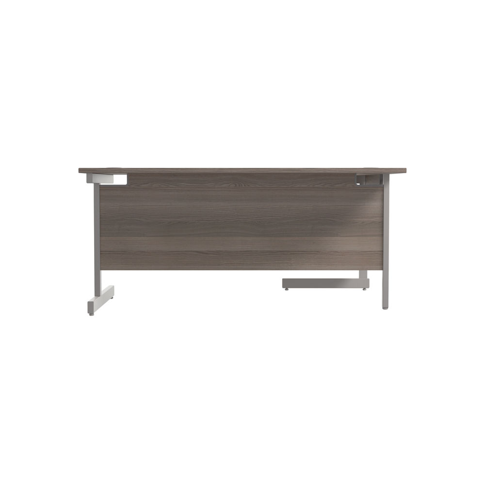 Jemini Radial 1800x1200x730mm Grey Oak/Silver Left Hand Cantilever Desk