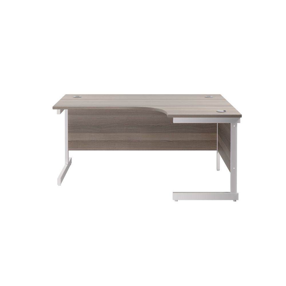 Jemini 1800mm Grey Oak/White Right Hand Radial Desk