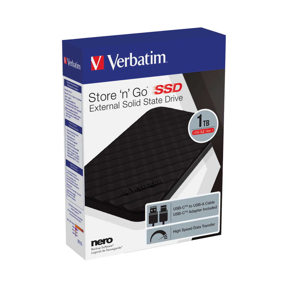 Verbatim Store 'n' Go Black Portable 1TB SSD