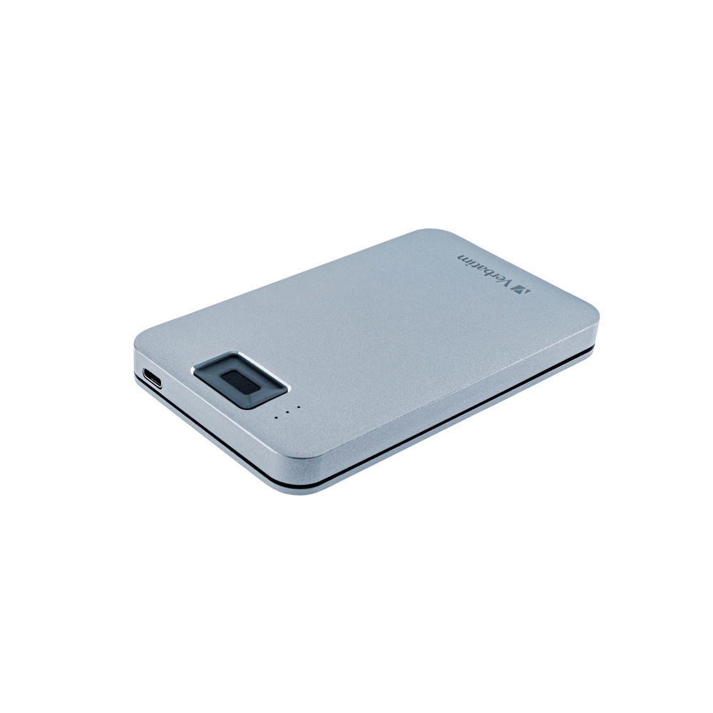 Verbatim Executive Fingerprint Secure Hard Drive USB 3.2 Gen 1 USB-C 1TB Grey