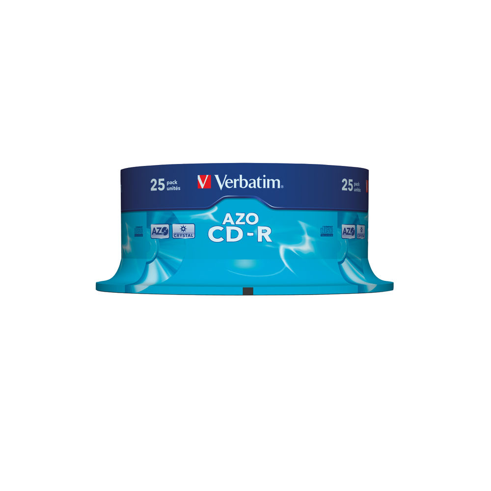 Verbatim CD-R AZO 52x 700MB Crystal Spindle (Pack of 25)