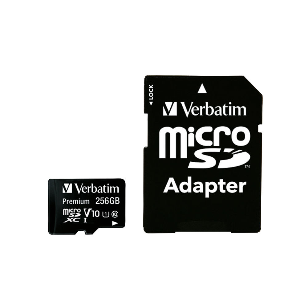 Verbatim Premium Micro SDXC Card with Adapter 256GB C10/U1