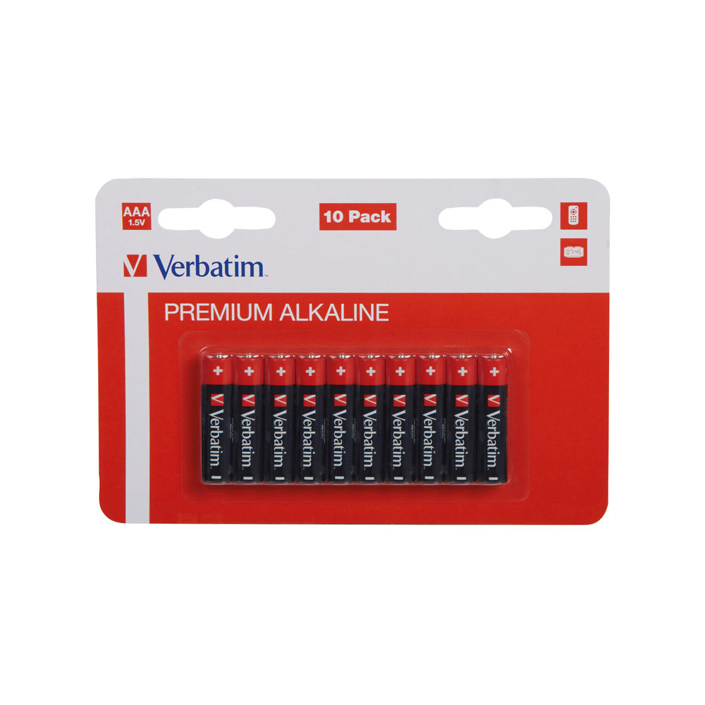 Verbatim AAA Battery Premium Alkaline Hangcard (Pack of 10)