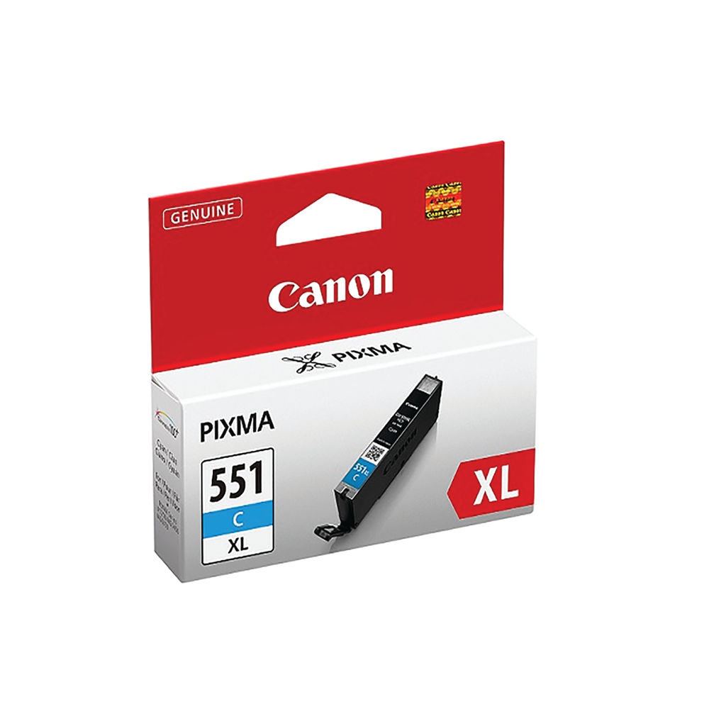 Canon CLI-551XLC Cyan High Yield Ink Cartridge - 6444B001