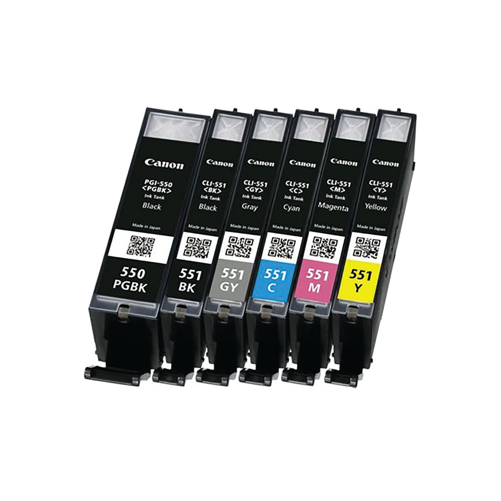 Canon PGI550 Black and Colour Multipack Cartridges - (pack of 6)