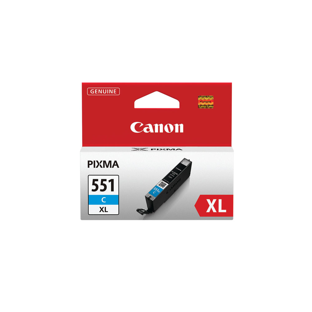 Canon CLI-551C XL High Yield Inkjet Cartridge Cyan 6444B001