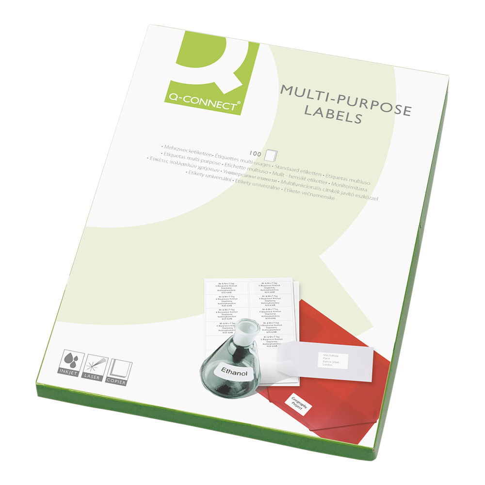 Q-Connect Multipurpose Labels 139x99mm 4 Per Sheet White (400 Pack) 9670055