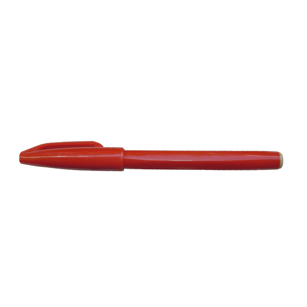 Pentel Sign Red Fibre Tip Pen (Pack of 12)