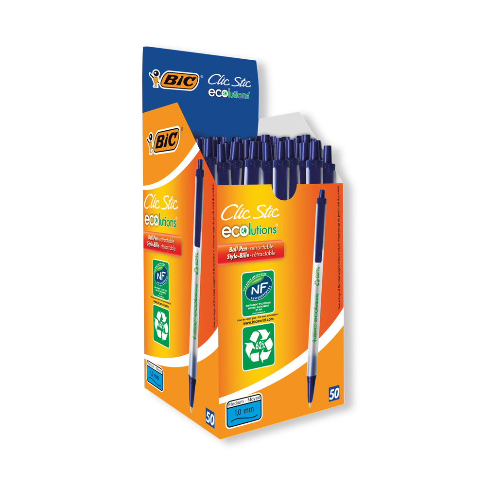 Bic Ecolutions Clic Stick Blue (Pack of 50) 8806892
