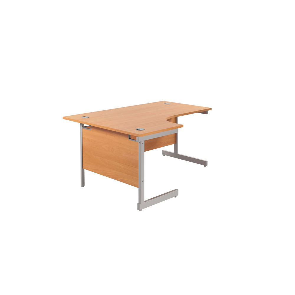 Jemini Radial 1800x1200x730mm Beech/Silver Left Hand Cantilever Desk