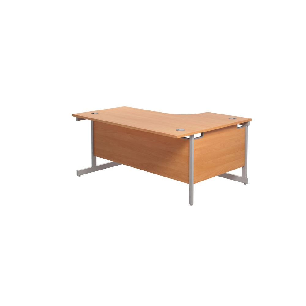 Jemini Radial 1800x1200x730mm Beech/Silver Left Hand Cantilever Desk