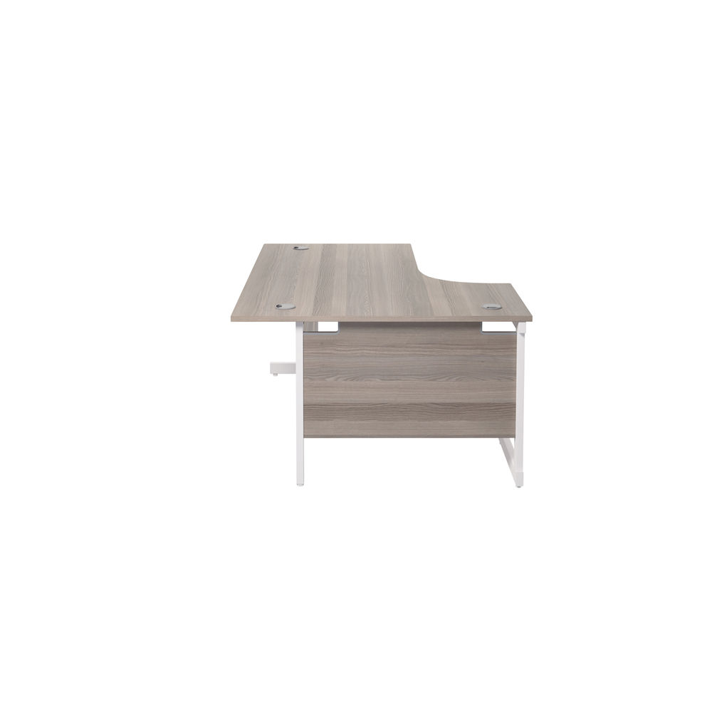 Jemini 1800mm Grey Oak/White Left Hand Radial Desk