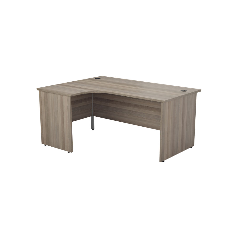 Jemini Radial Left Hand Panel End Desk 1800x1200x730mm Grey Oak KF805137