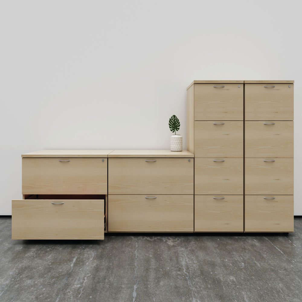 Jemini H1365mm Nova Oak 4 Drawer Filing Cabinet