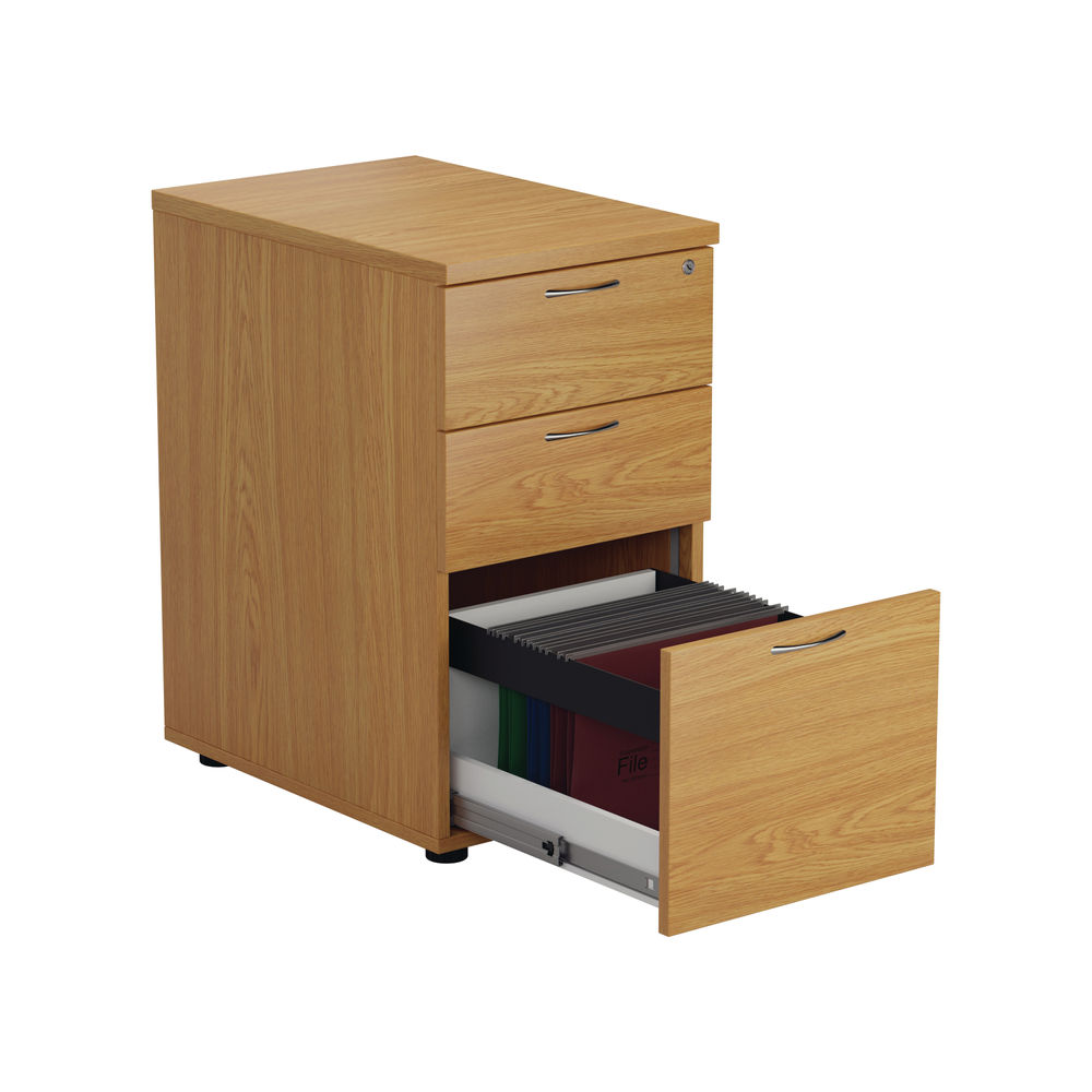 Jemini H730mm Nova Oak 3 Drawer Desk High Pedestal