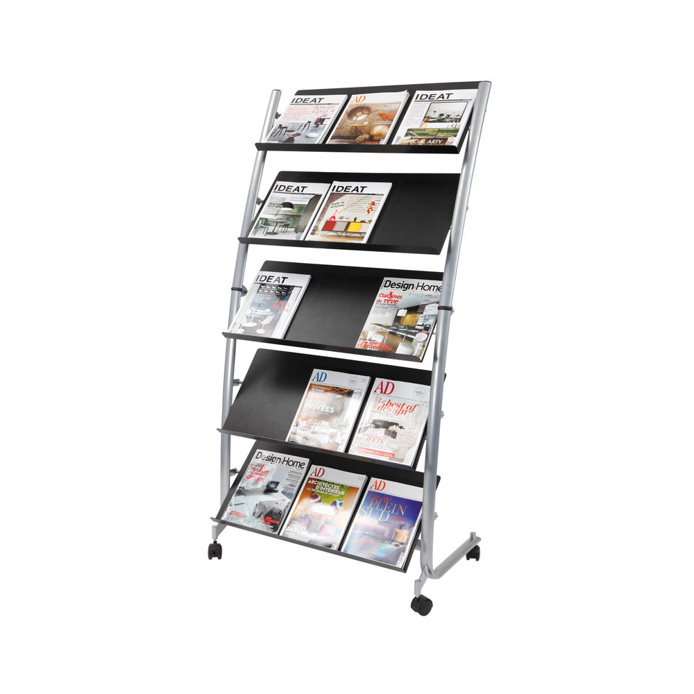 Alba 5 Shelf Mobile Literature Stand