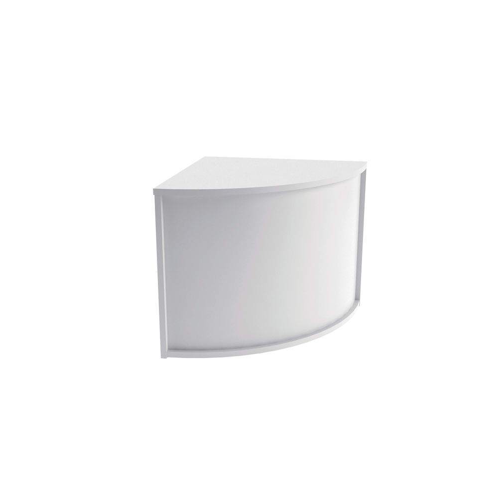 Jemini 800x800mm White Reception Modular Corner Desk Unit