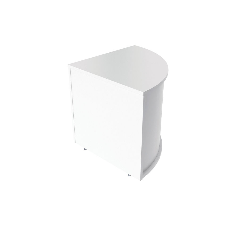 Jemini 800x800mm White Reception Modular Corner Desk Unit