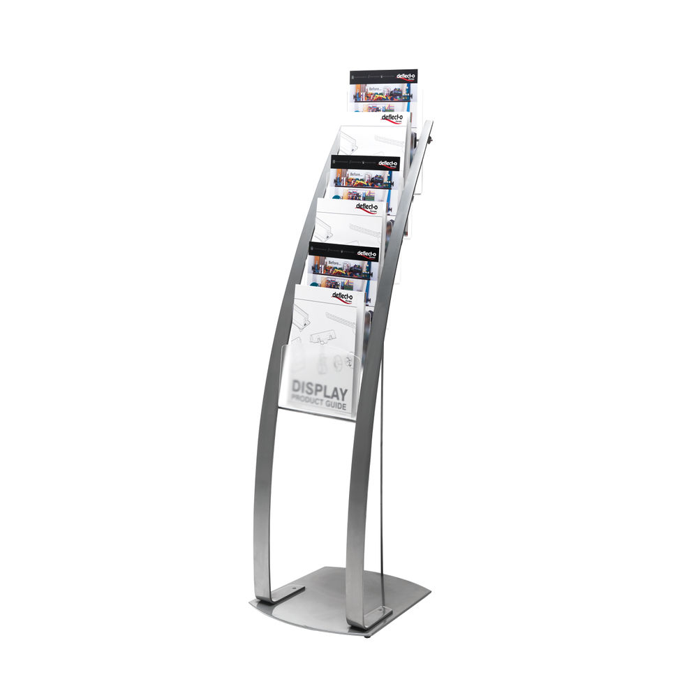 Deflecto Six Pocket Literature Floor Stand A4 Silver DE693145