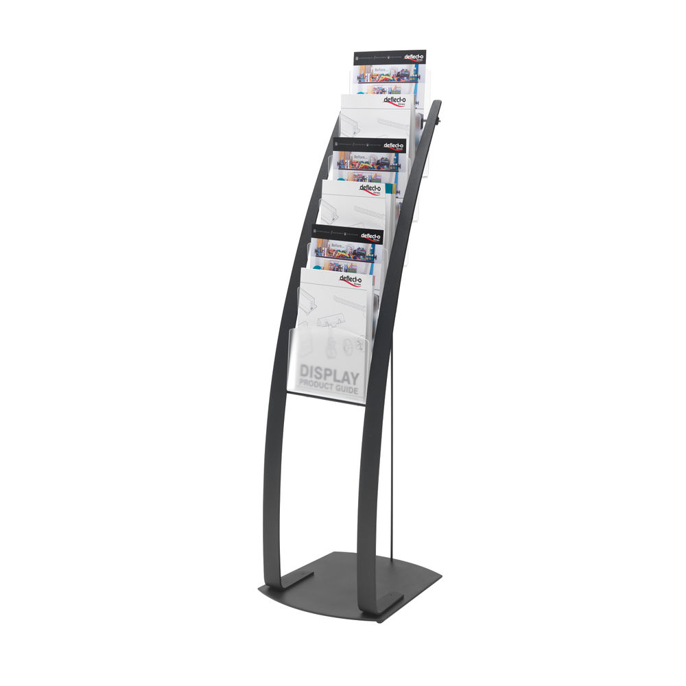 Deflecto Six Pocket Literature Floor Stand A4 Black 693104